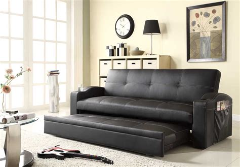 Buy Black Leather Pull Out Couch